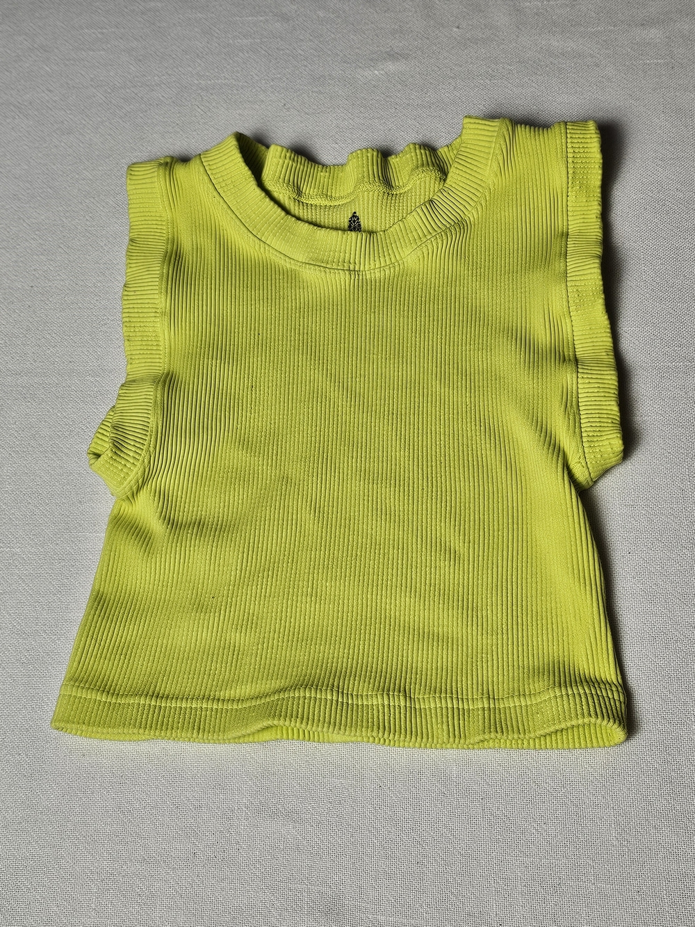 Free People FP Movement neon margarita green ribbed muscle tank top Womens M/L